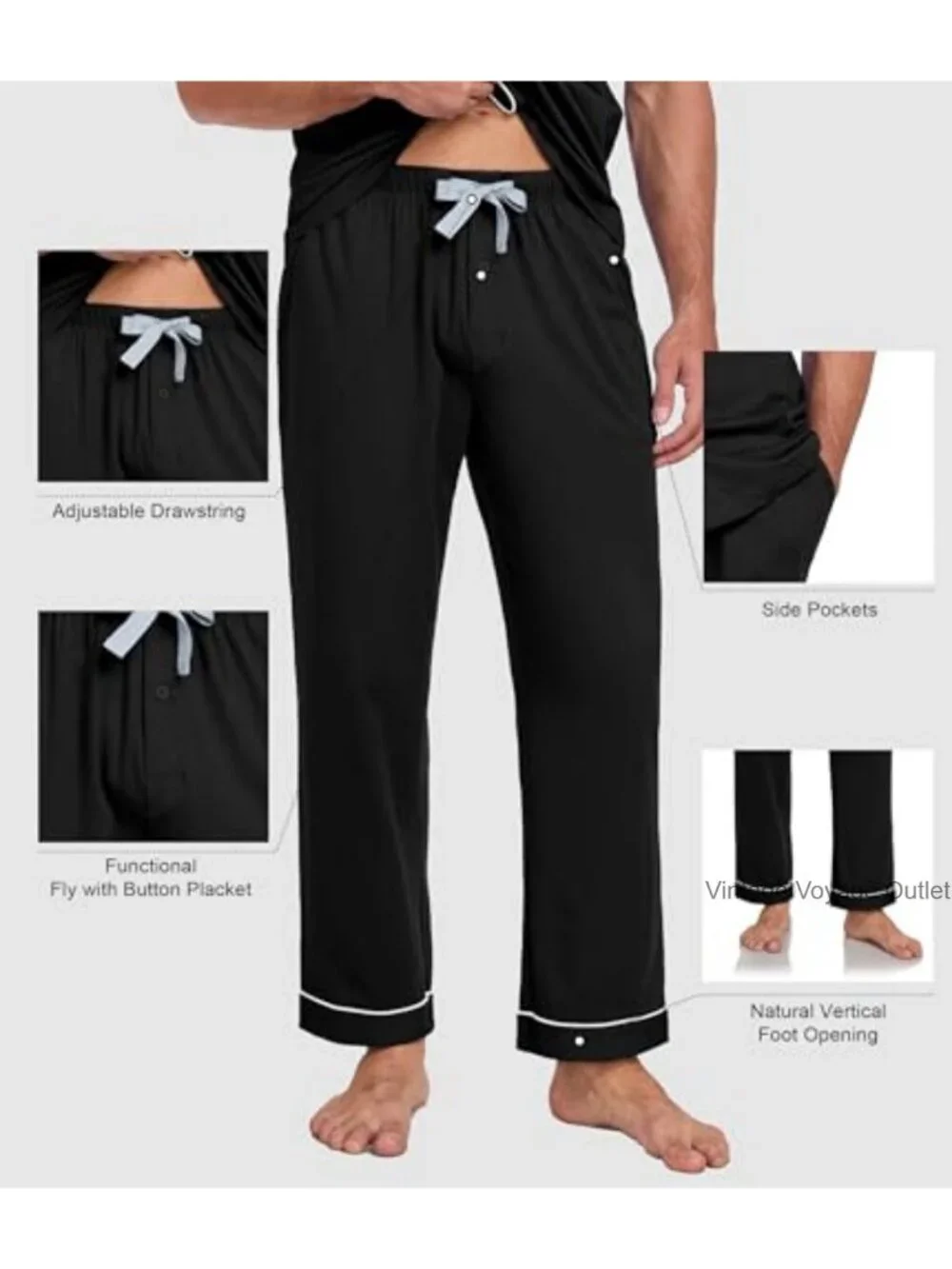 100% Cotton Men's Pajama Set Short Sleeve Button Down Pjs